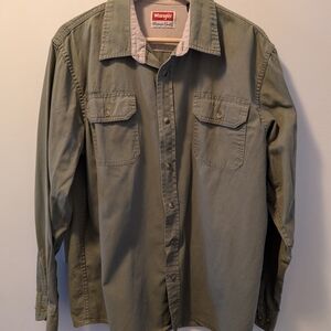 Wrangler Olive Green Button-Up Shirt